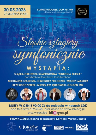 Plakat wydarzenia:  Koncert ŚLĄSKIE SZLAGIERY SYMFONICZNIE 